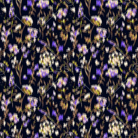 黑底花卉印花华亿平台图片