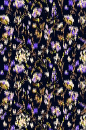 黑底花卉印花华亿平台图片