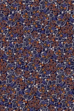 黑底花卉印花华亿平台图片