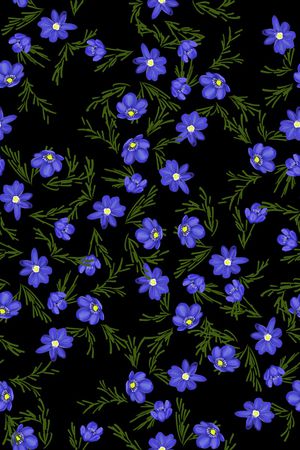 黑底花卉印花华亿平台图片