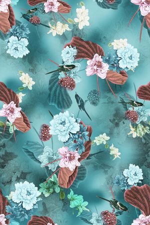 花卉印花华亿平台图片