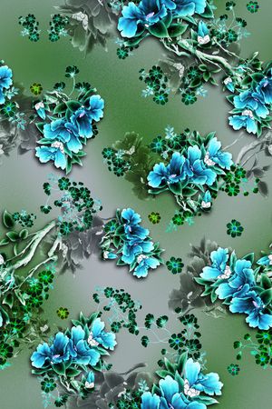 花卉印花华亿平台图片