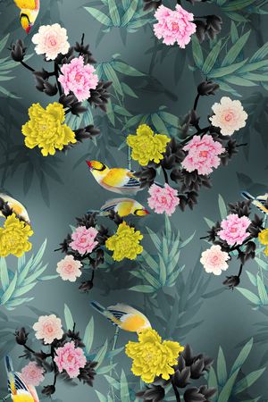 花卉印花华亿平台图片