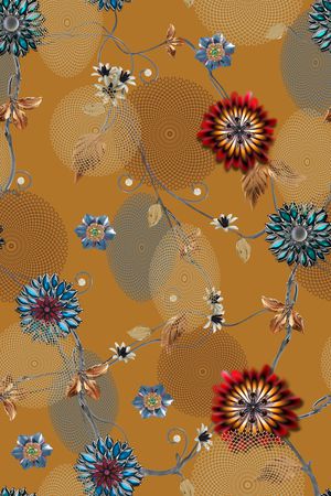 风格化花卉印花华亿平台图片