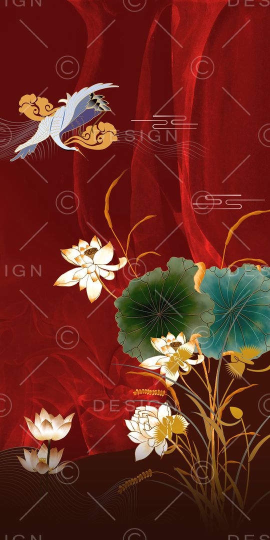 荷花印花华亿平台图片