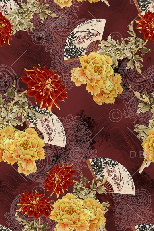 花卉印花华亿平台图片