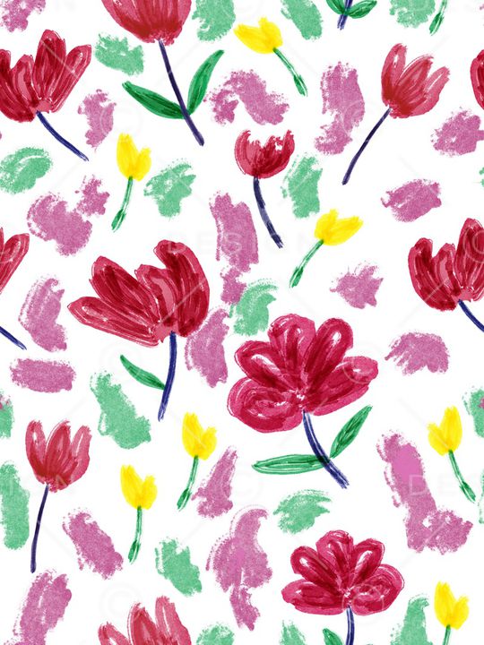 抽象花卉印花华亿平台图片