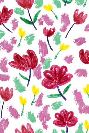 抽象花卉印花华亿平台图片