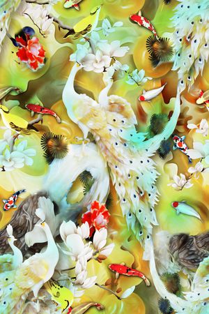 花卉印花华亿平台图片