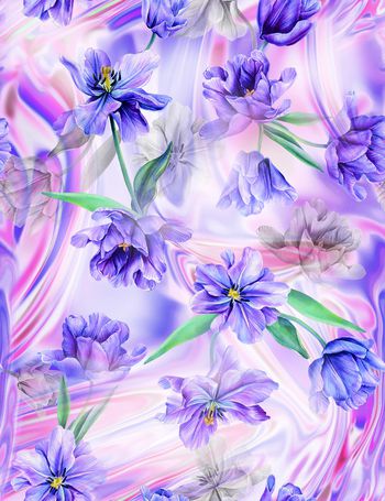 花卉印花华亿平台图片