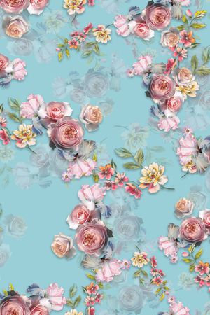 花卉印花华亿平台图片