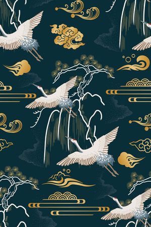 仙鹤印花华亿平台图片