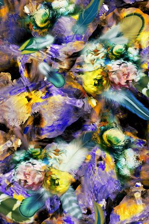 羽毛印花华亿平台图片