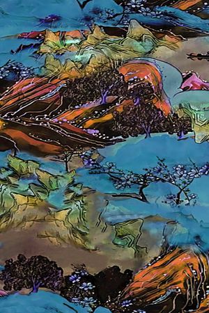 抽象花卉印花华亿平台图片