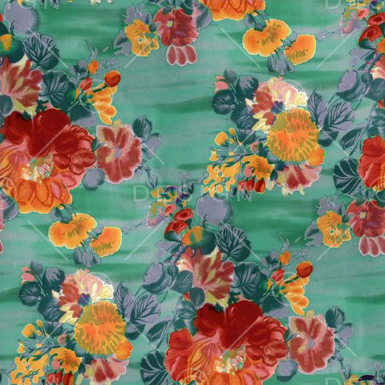 抽象花卉印花华亿平台图片