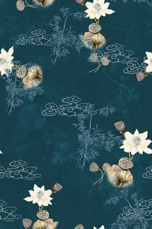 荷花印花华亿平台图片