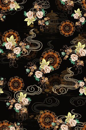 花卉印花华亿平台图片