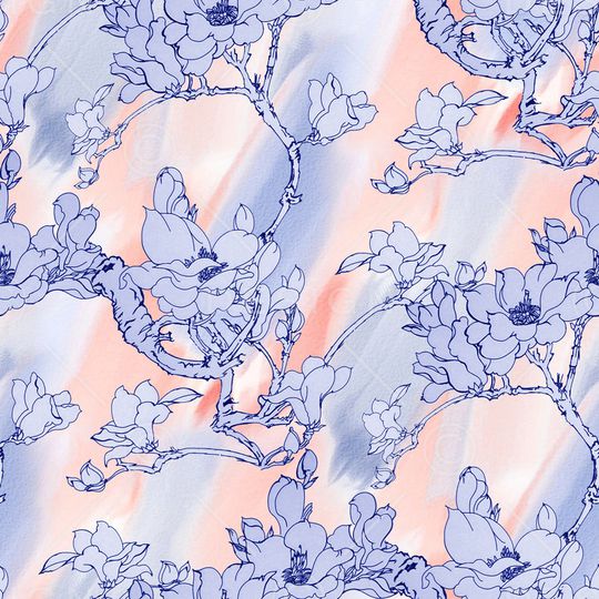 玉兰花印花华亿平台图片