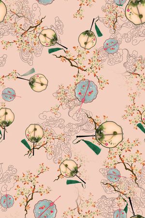 旗袍香云纱印花华亿平台图片