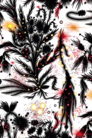 抽象花草印花华亿平台图片