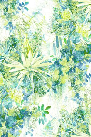 青色系印花华亿平台图片