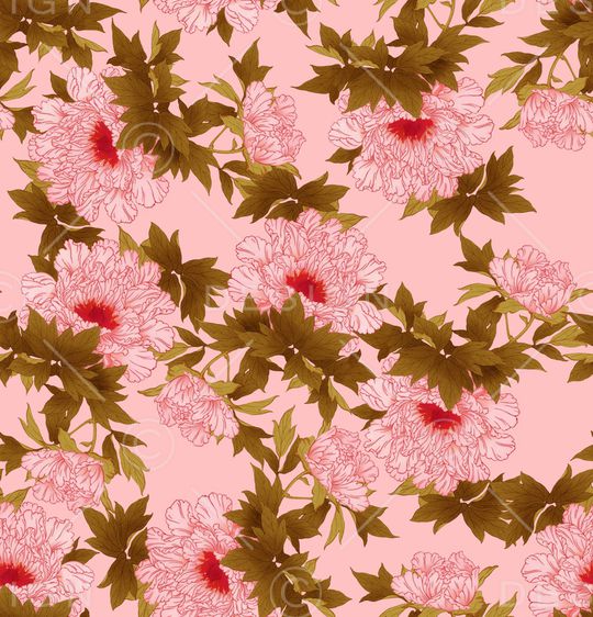 牡丹印花华亿平台图片