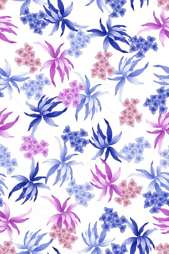 抽象花卉印花华亿平台图片