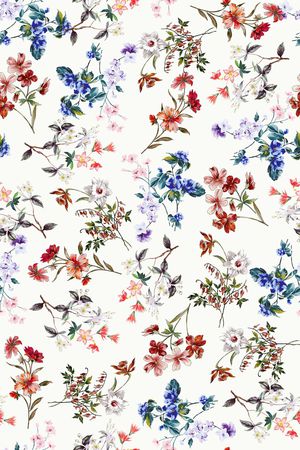 满版花卉印花华亿平台图片