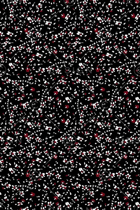 黑底花卉印花华亿平台图片