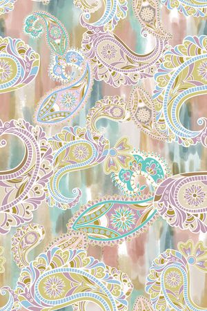 佩斯利印花华亿平台图片