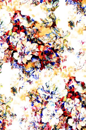 手绘花卉印花华亿平台图片