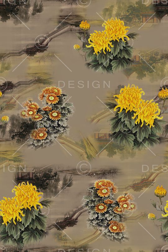 连衣裙印花华亿平台图片