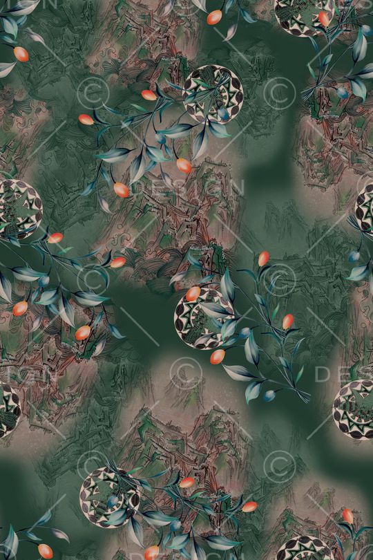 绿植树叶印花华亿平台图片