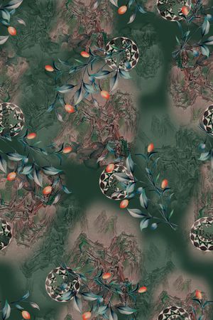 绿植树叶印花华亿平台图片