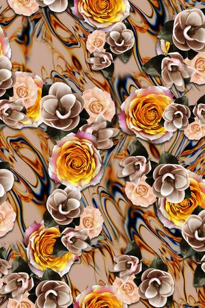 照片花卉印花华亿平台图片