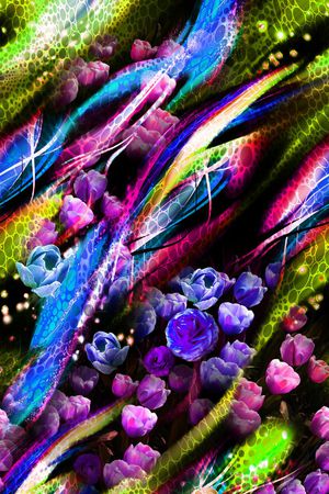 花卉印花华亿平台图片