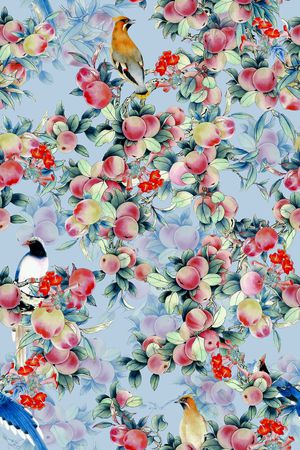 绿植树叶印花华亿平台图片