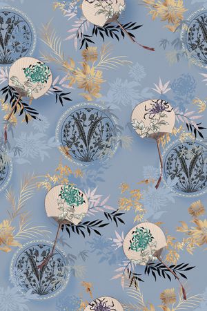 扇子印花华亿平台图片