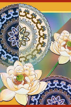 荷花印花华亿平台图片