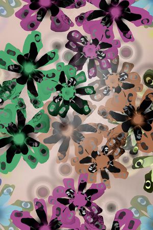 抽象花卉印花华亿平台图片