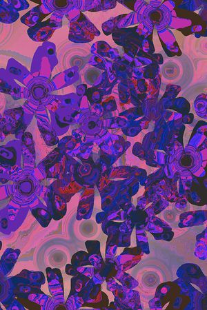 抽象花卉印花华亿平台图片