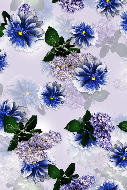 黑底花卉印花华亿平台图片