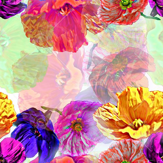 抽象花卉印花华亿平台图片