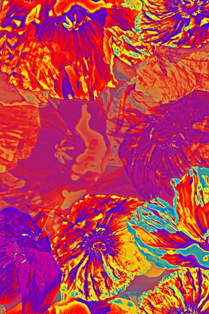 抽象花卉印花华亿平台图片