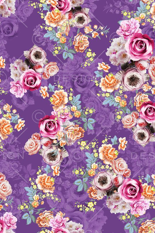 黑底花卉印花华亿平台图片