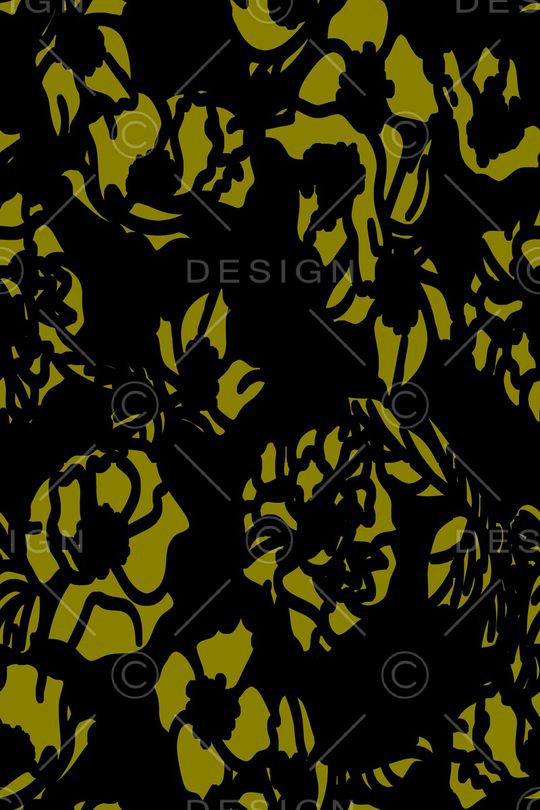 黑底花卉印花华亿平台图片