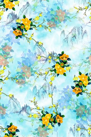 花卉印花华亿平台图片