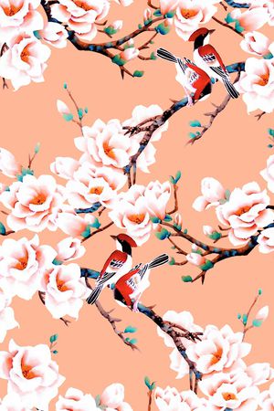 玉兰花印花华亿平台图片