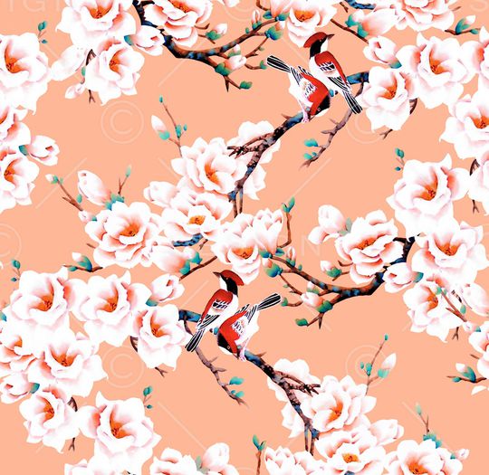 玉兰花印花华亿平台图片