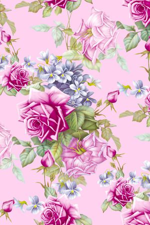 玫瑰花印花华亿平台图片